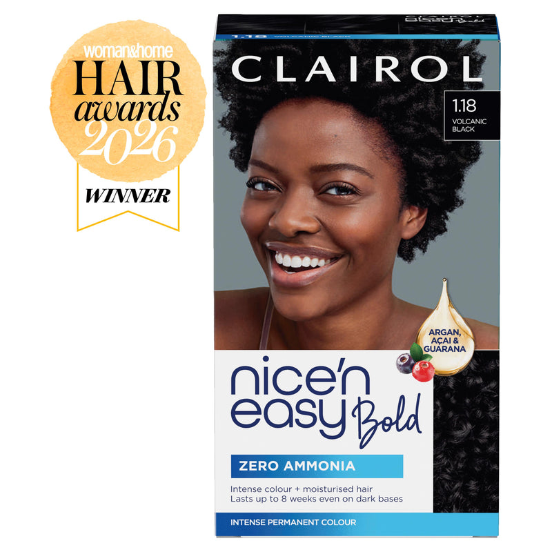 Clairol Volcanic Black permanent hair dye - British product