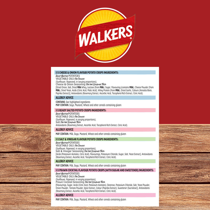 Walkers classic variety crisps multipack 20x25g (British brand)