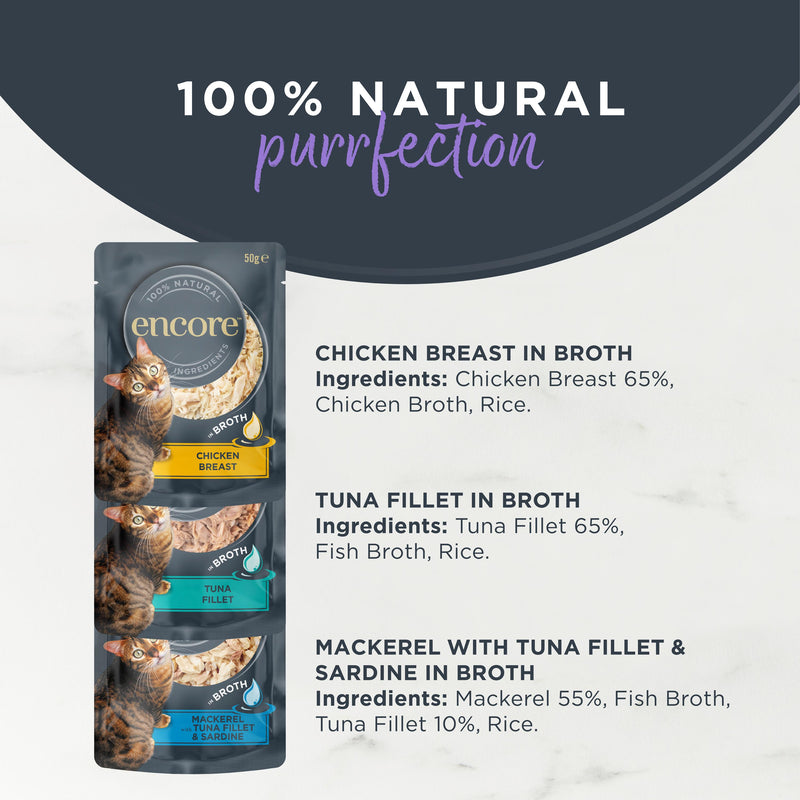 Encore Finest Selection wet cat food pouches 10x50g, UK version