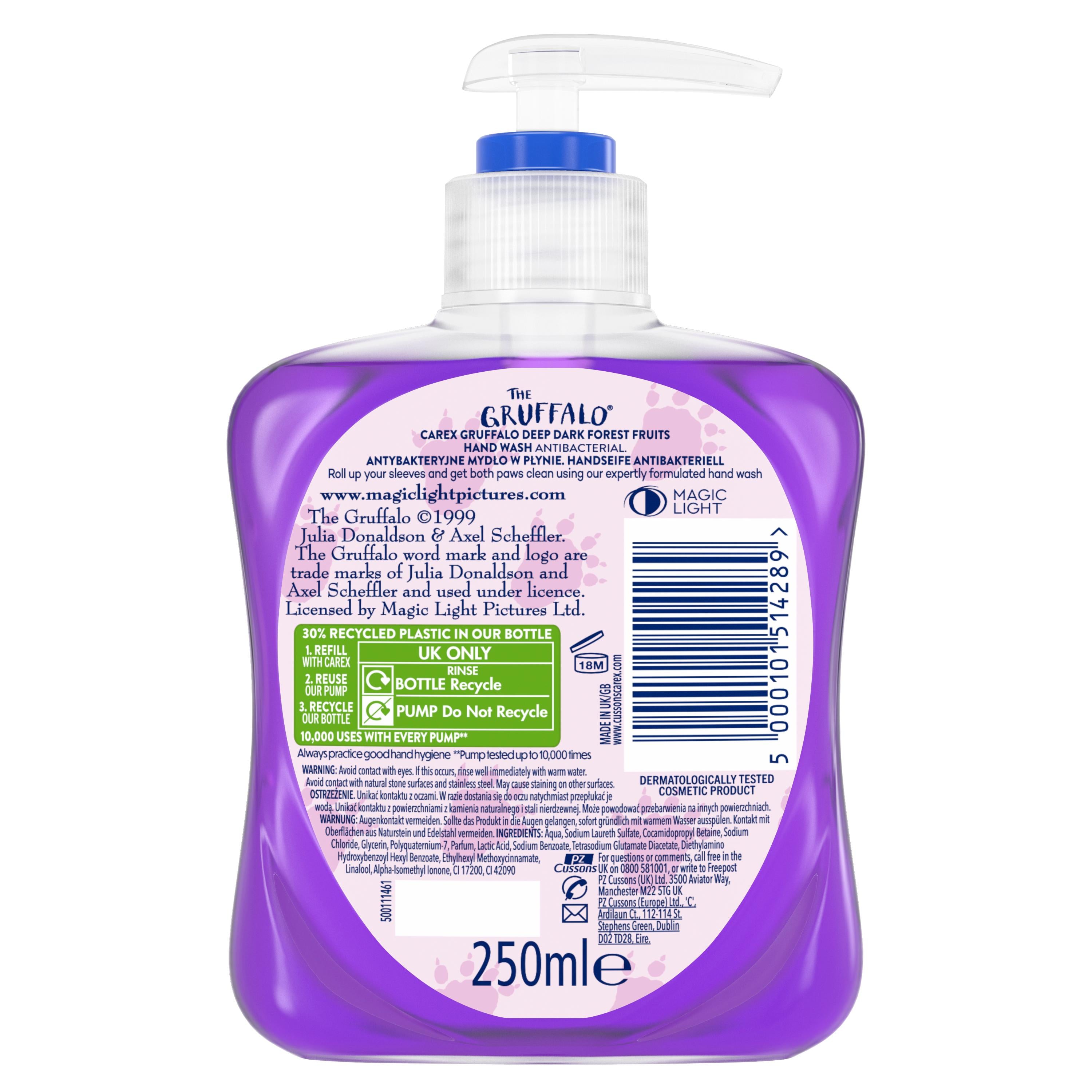 Carex Gruffalo antibacterial hand wash 250ml - British product