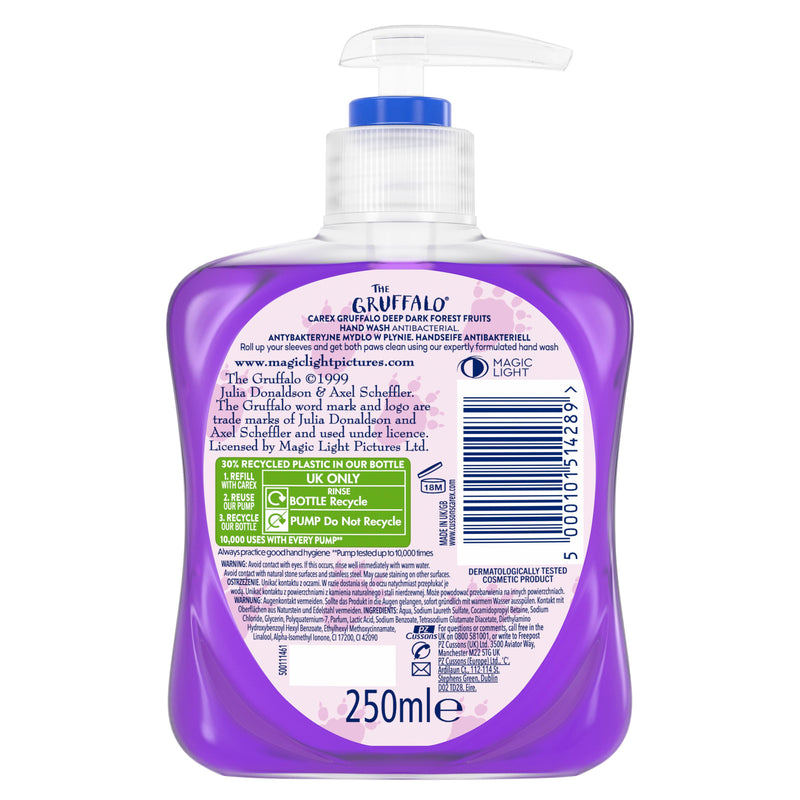 Carex Gruffalo antibacterial hand wash 250ml - British product