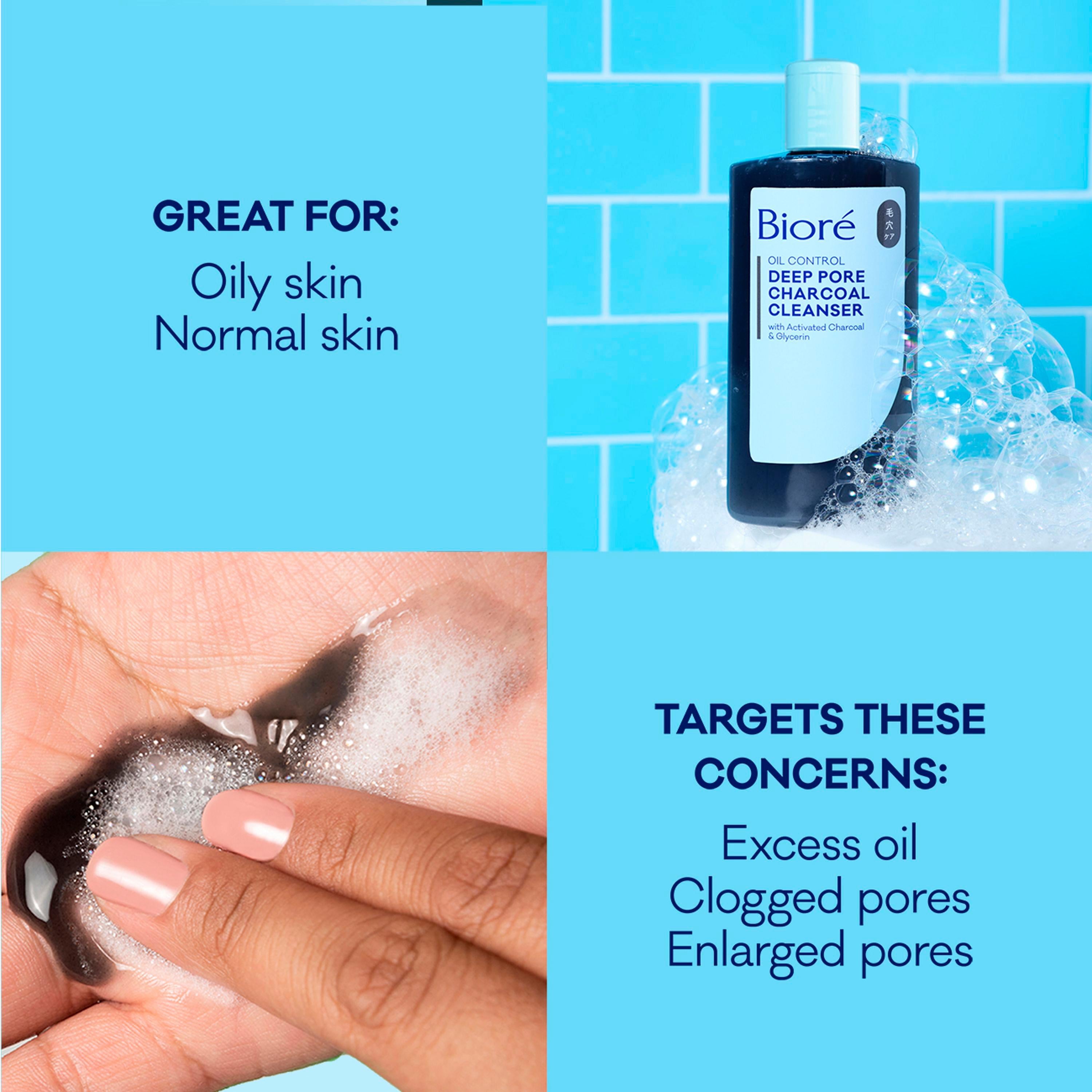 Bioré Deep Pore Charcoal Cleanser 200ml, imported from the UK