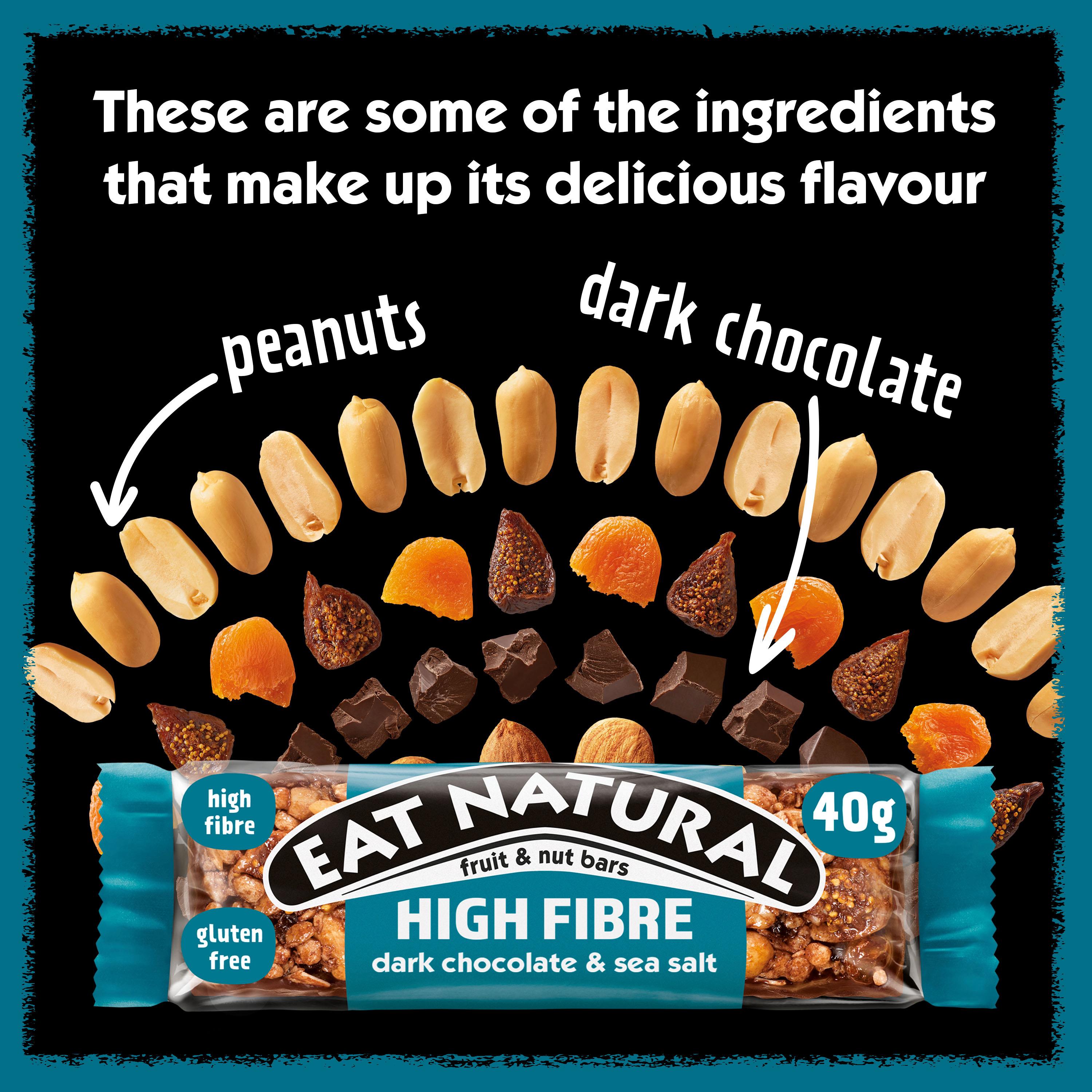Eat Natural dark chocolate sea salt fruit and nut cereal bars 3x40g (British brand)