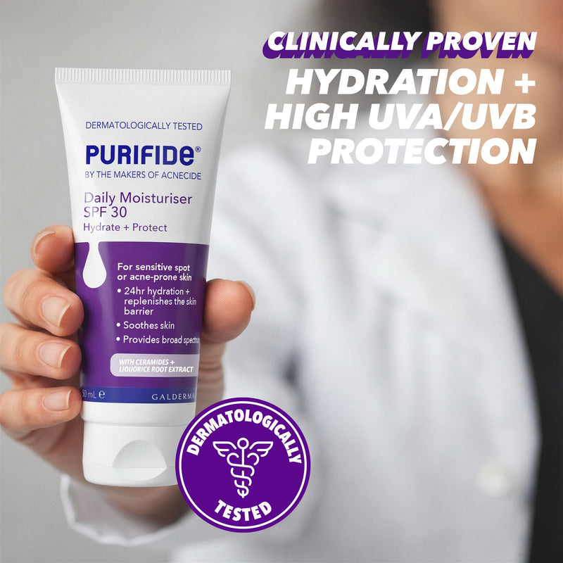 Purifide moisturiser SPF 30 50ml, imported from the UK