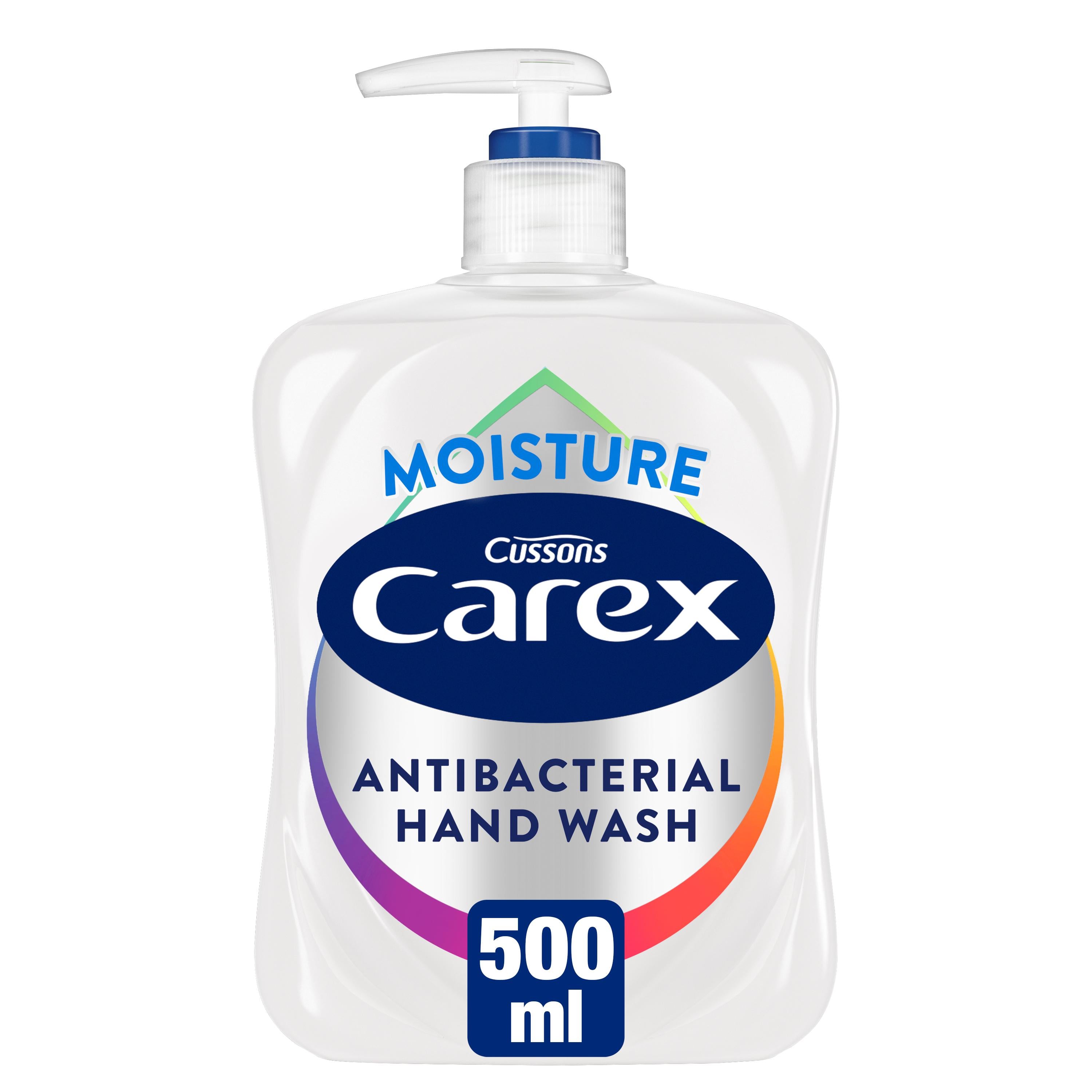 Carex moisture antibacterial liquid hand wash 500ml, UK version