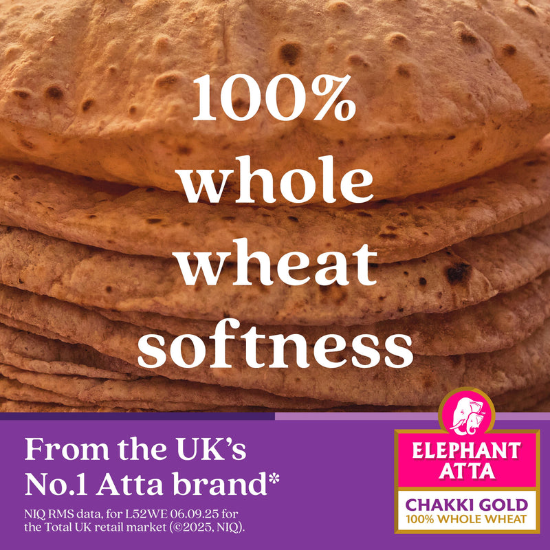 Elephant Atta Chakki Gold whole wheat chapatti flour 10kg, UK version