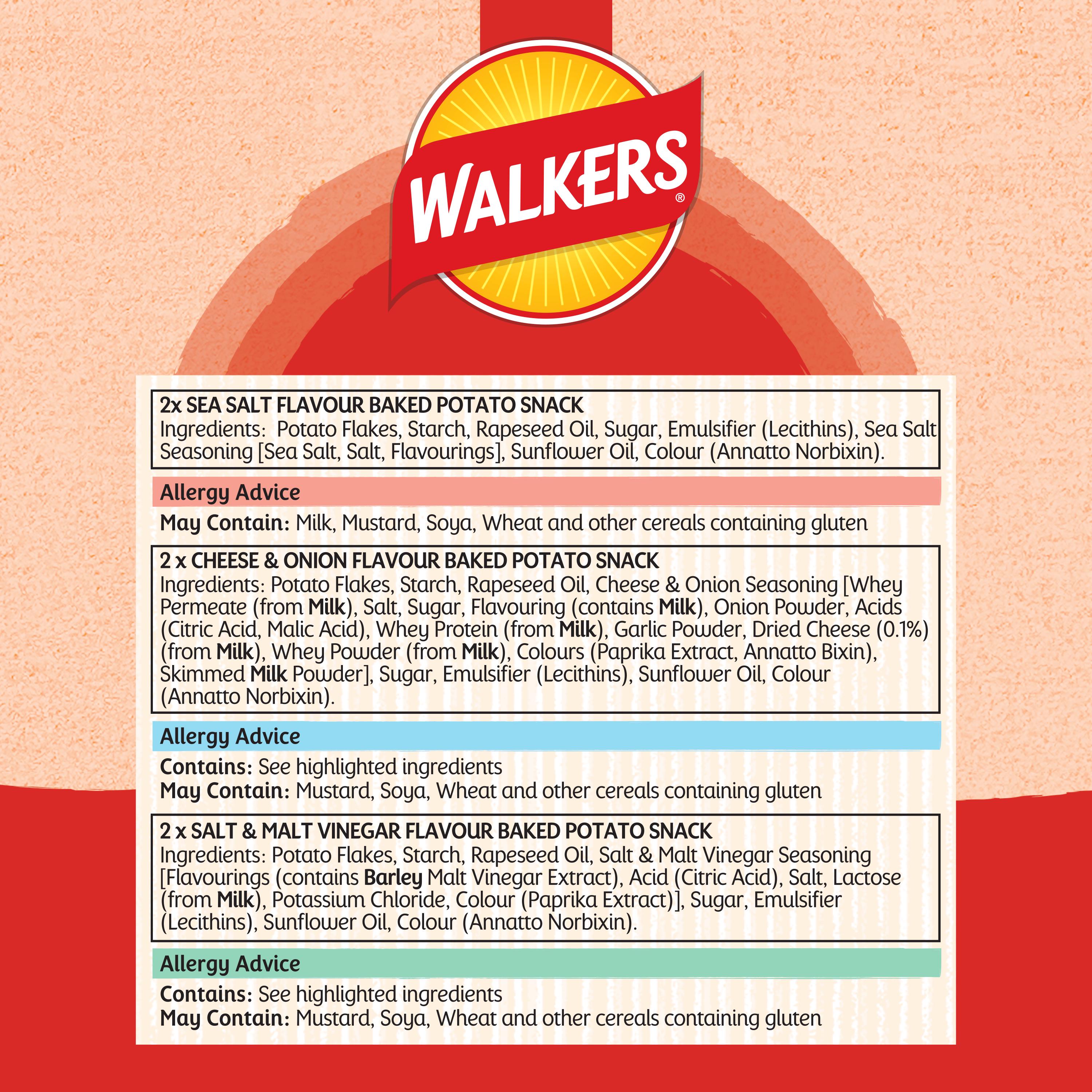 Walkers crisps variety multipack 6x22g, UK version