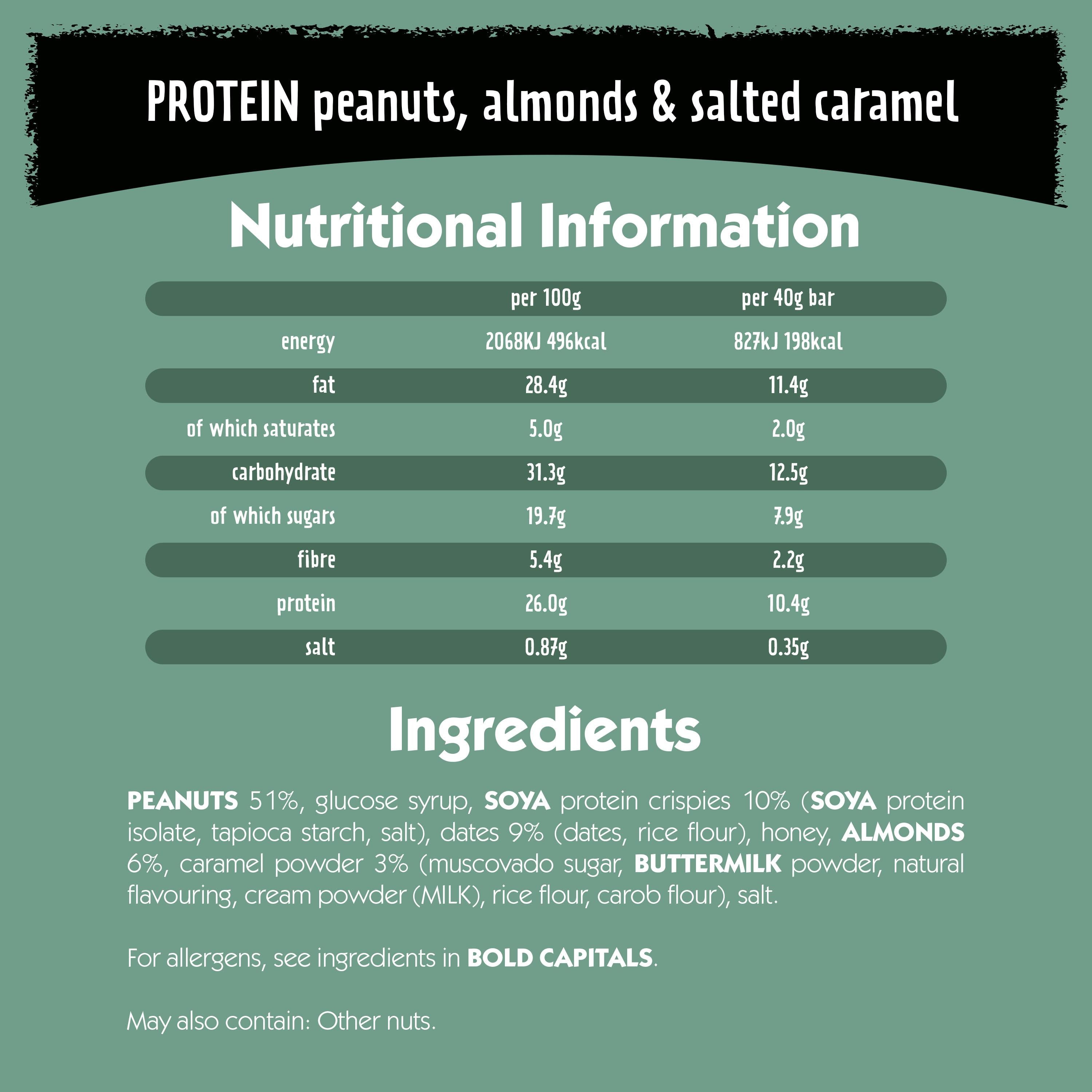 Eat Natural protein bar peanuts almonds salted caramel 3x40g - British product