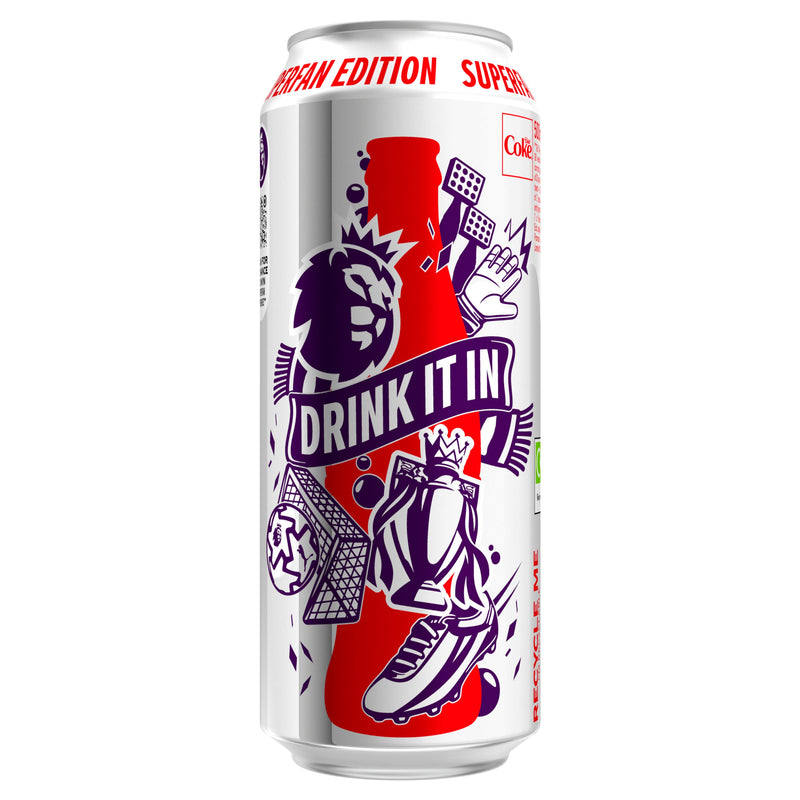 Diet Coke soft drink can 500ml, imported from the UK