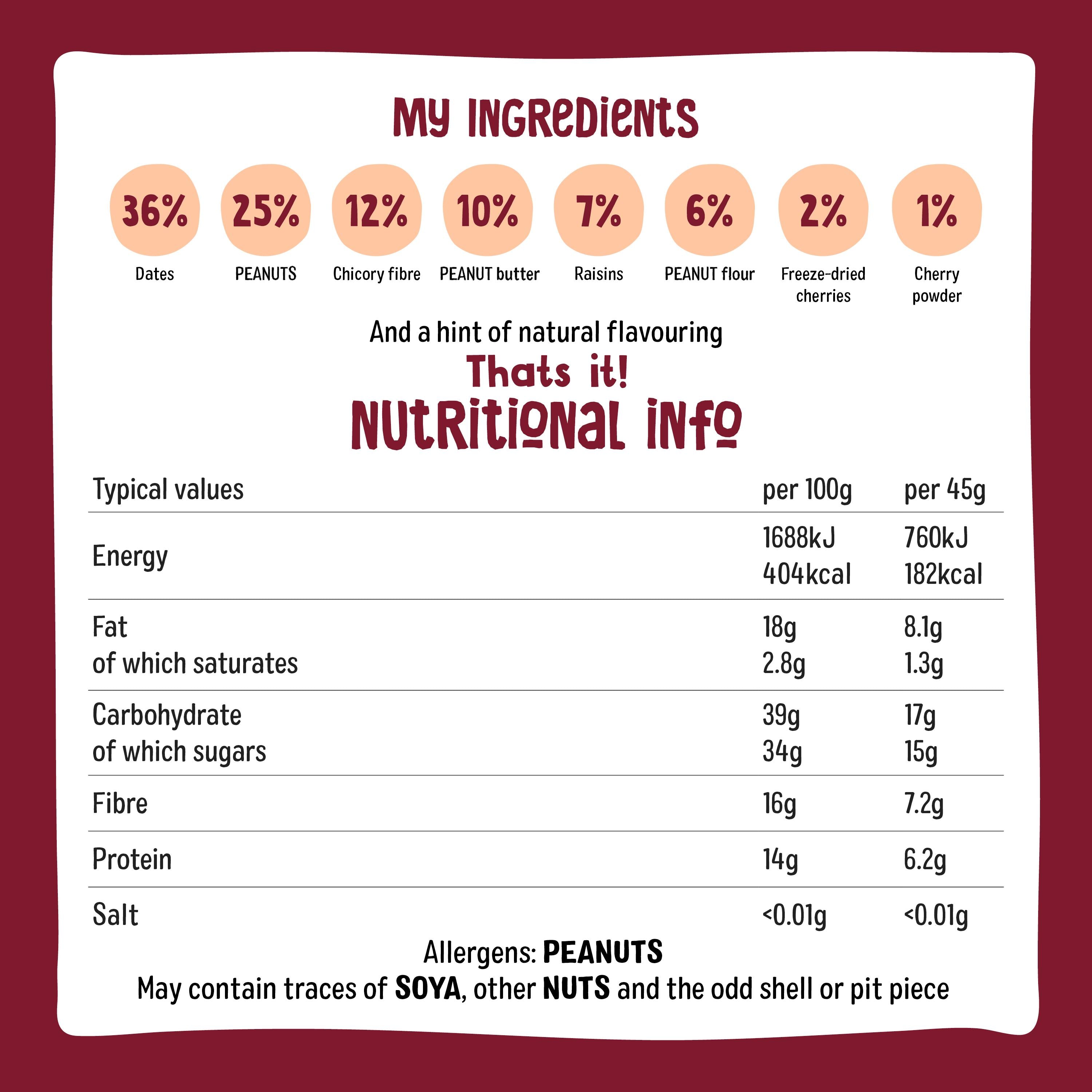 Nakd cherry protein bar 45g, UK version