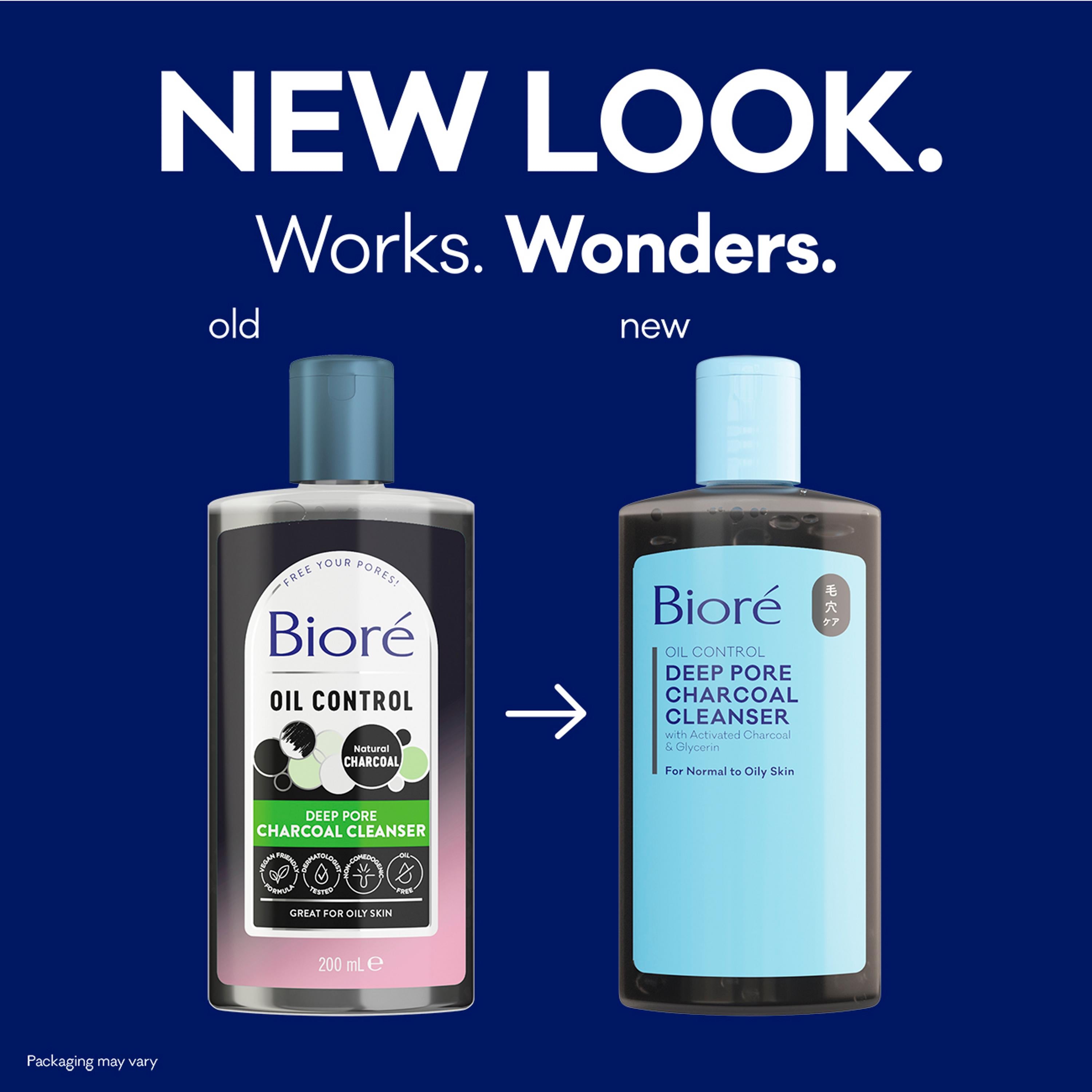 Bioré Deep Pore Charcoal Cleanser 200ml, imported from the UK