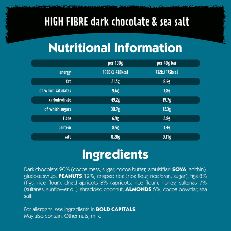 Eat Natural dark chocolate sea salt fruit and nut cereal bars 3x40g (British brand)