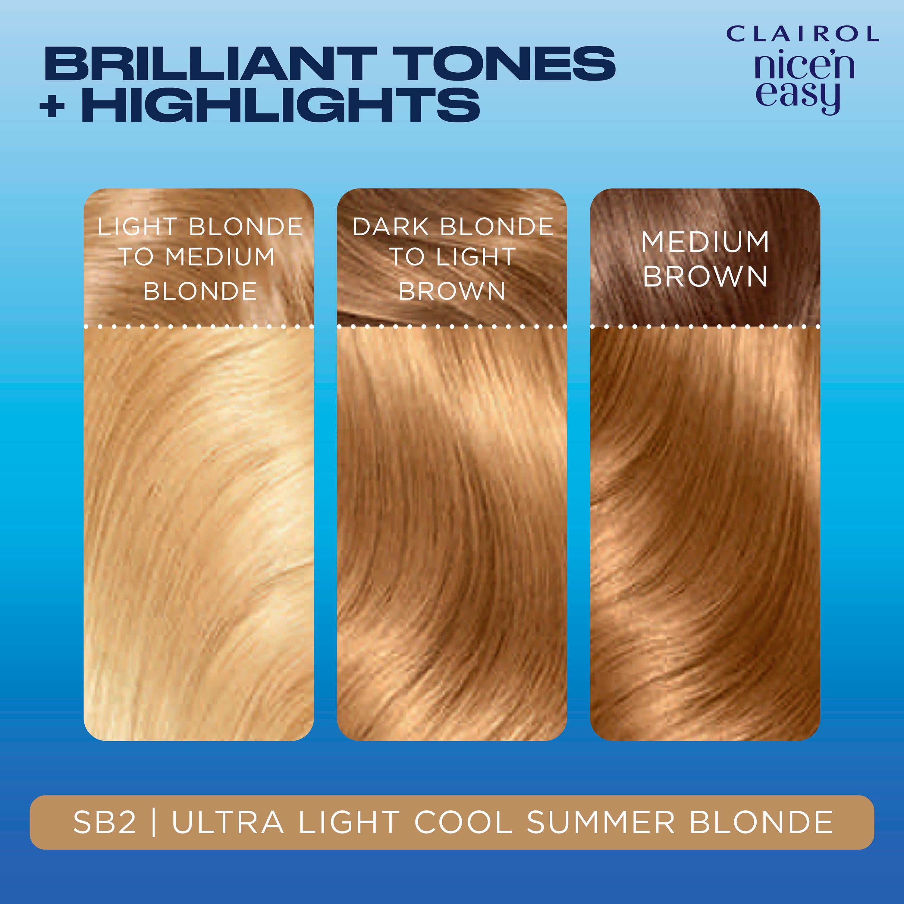 Clairol Nice'N Easy hair dye Ultra Light Cool Summer Blonde (British brand)