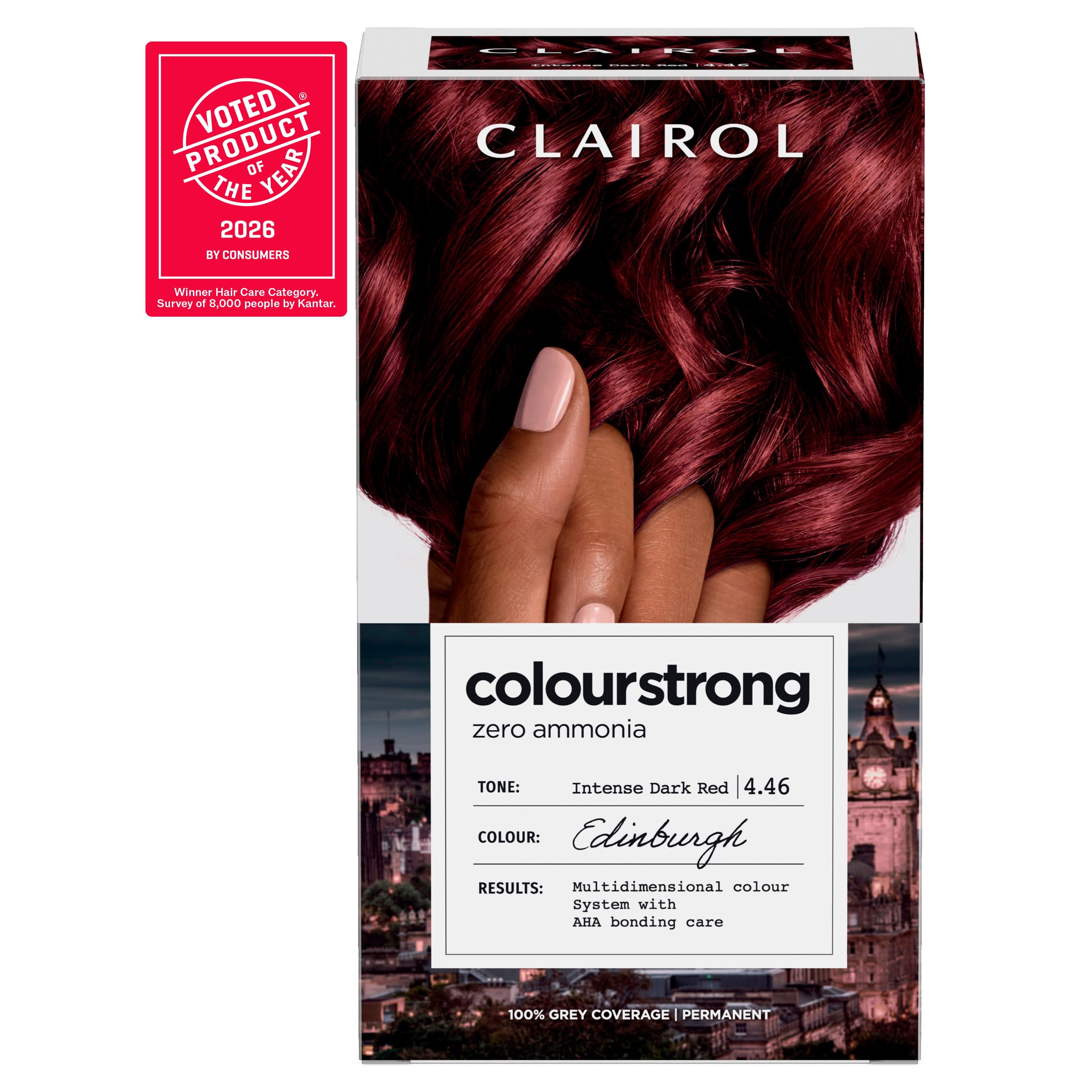 Clairol Colour Strong permanent hair dye Intense Dark Red 4.46 - British product