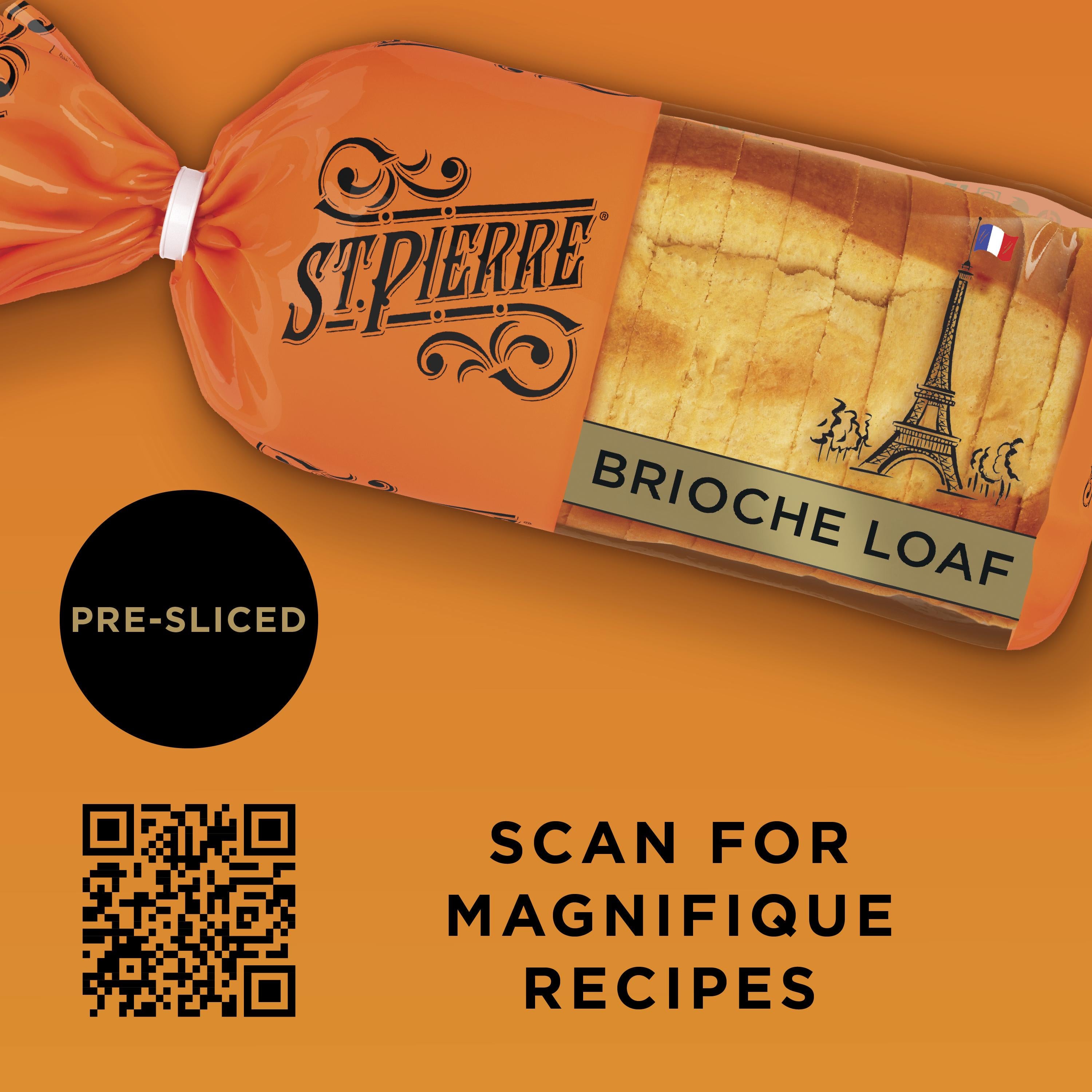 St Pierre sliced brioche loaf 500g packaged for freshness (British brand)