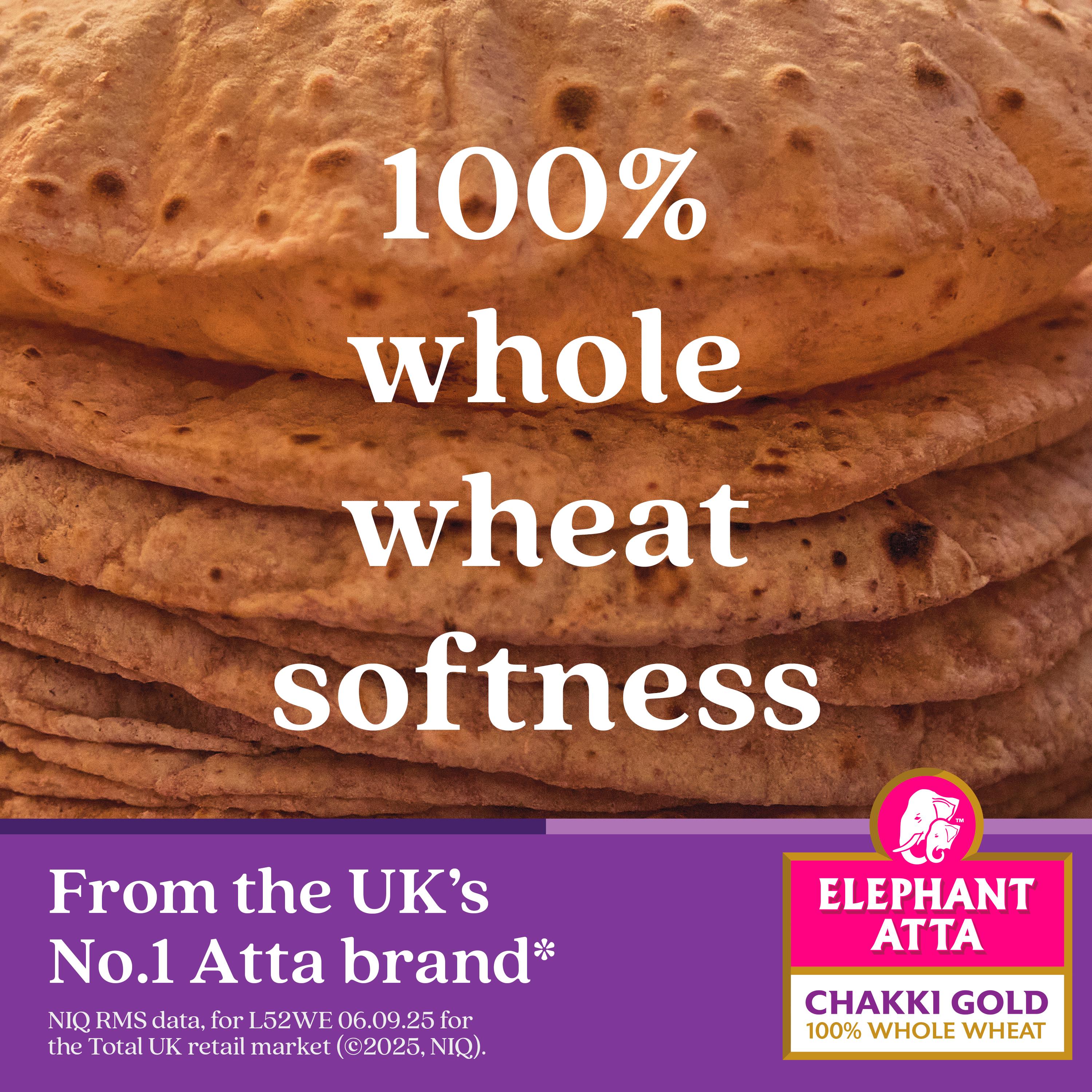 Elephant Atta Chakki Gold whole wheat chapatti flour 1.5kg - British product