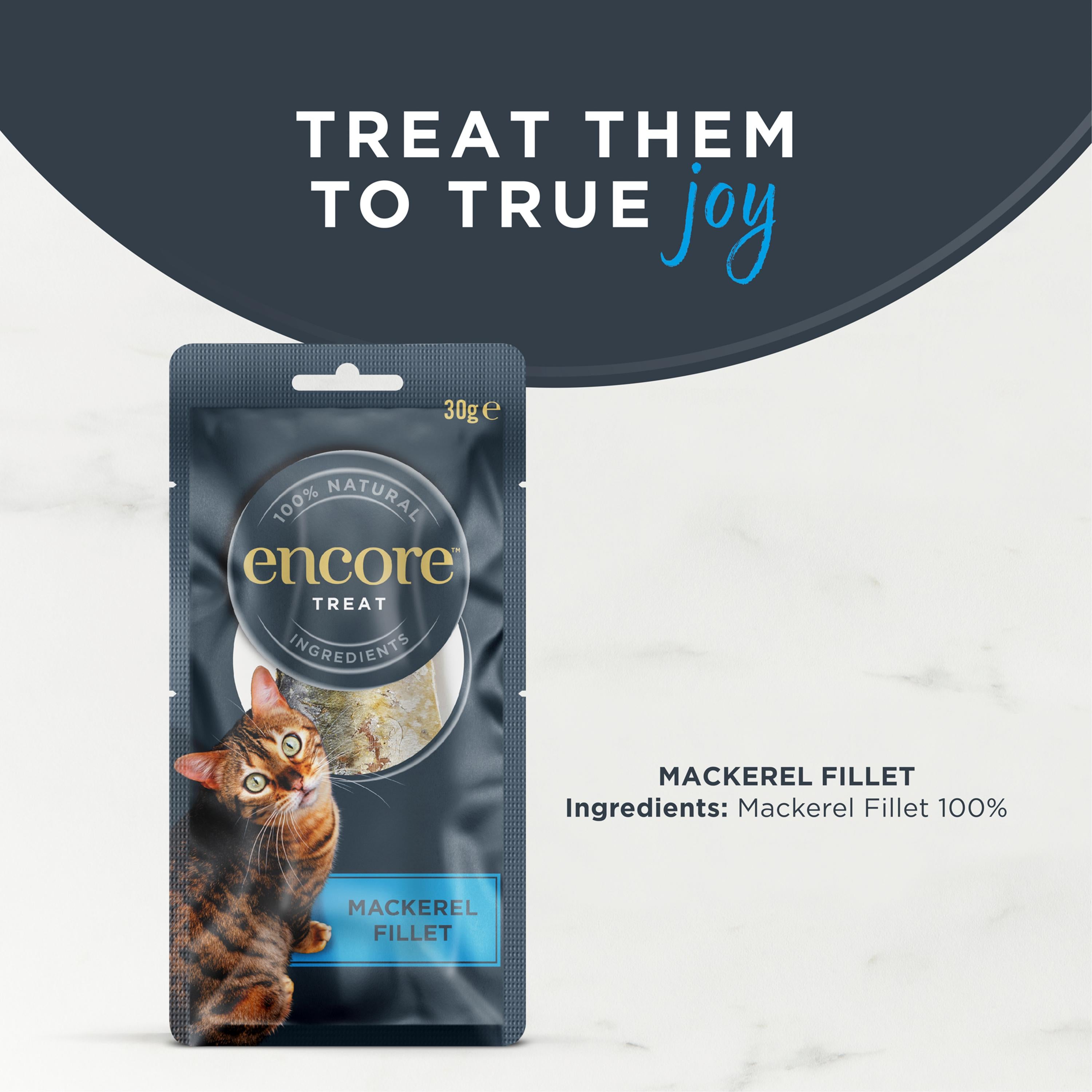 Encore Treat Mackerel Fillet Cat Treats 30g - British product