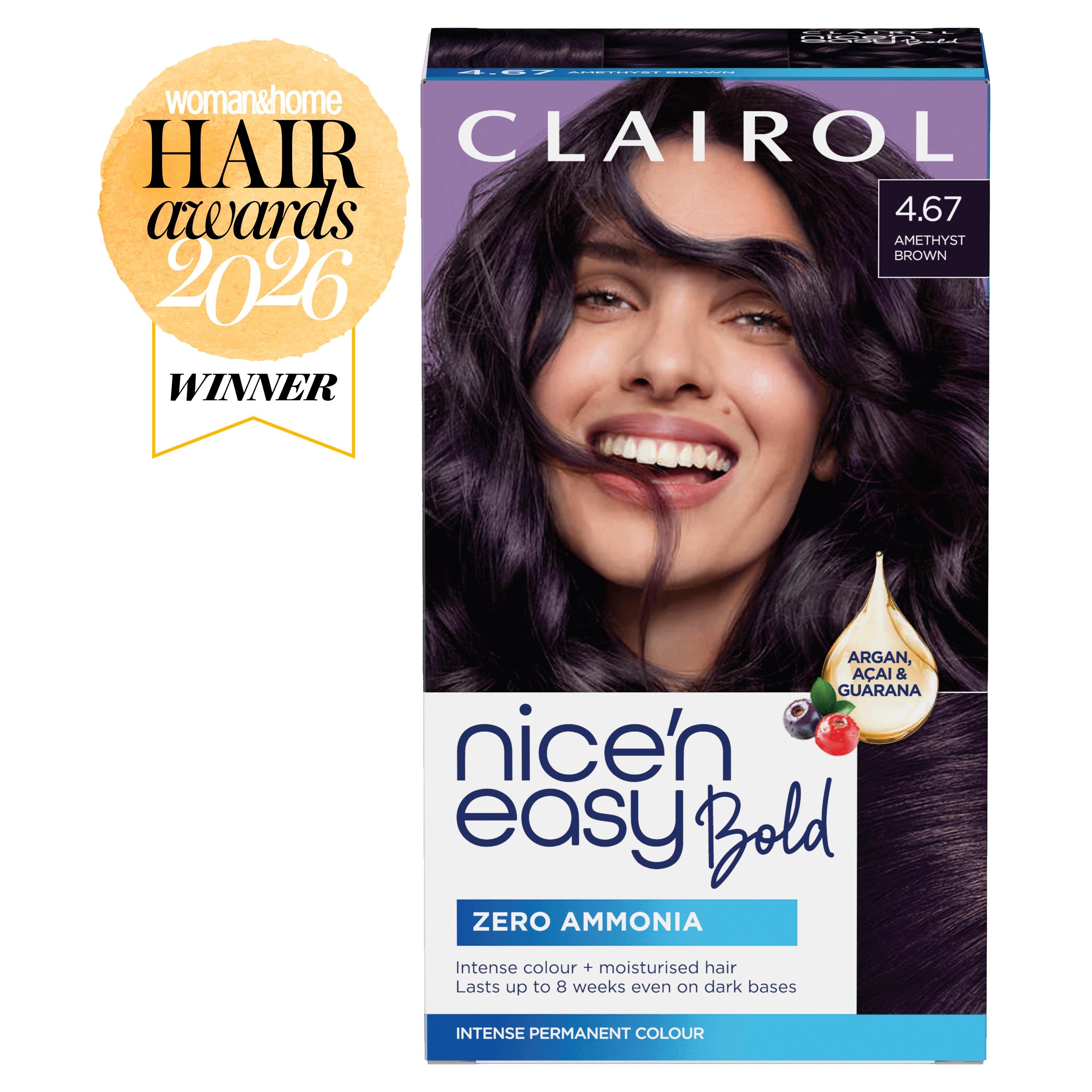 Clairol Nice'N Easy hair dye Amethyst Brown, UK version