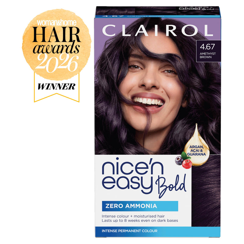 Clairol Nice'N Easy hair dye Amethyst Brown, UK version