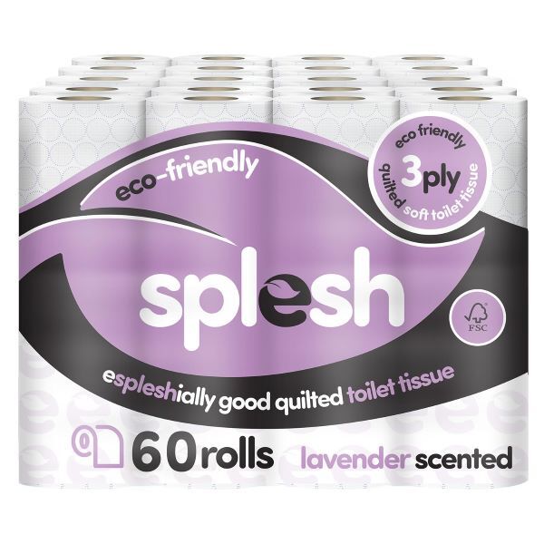 Splesh quilted lavender toilet paper 60 rolls, UK version