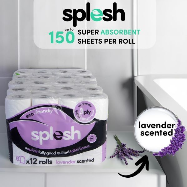 Splesh quilted lavender toilet paper 60 rolls, UK version
