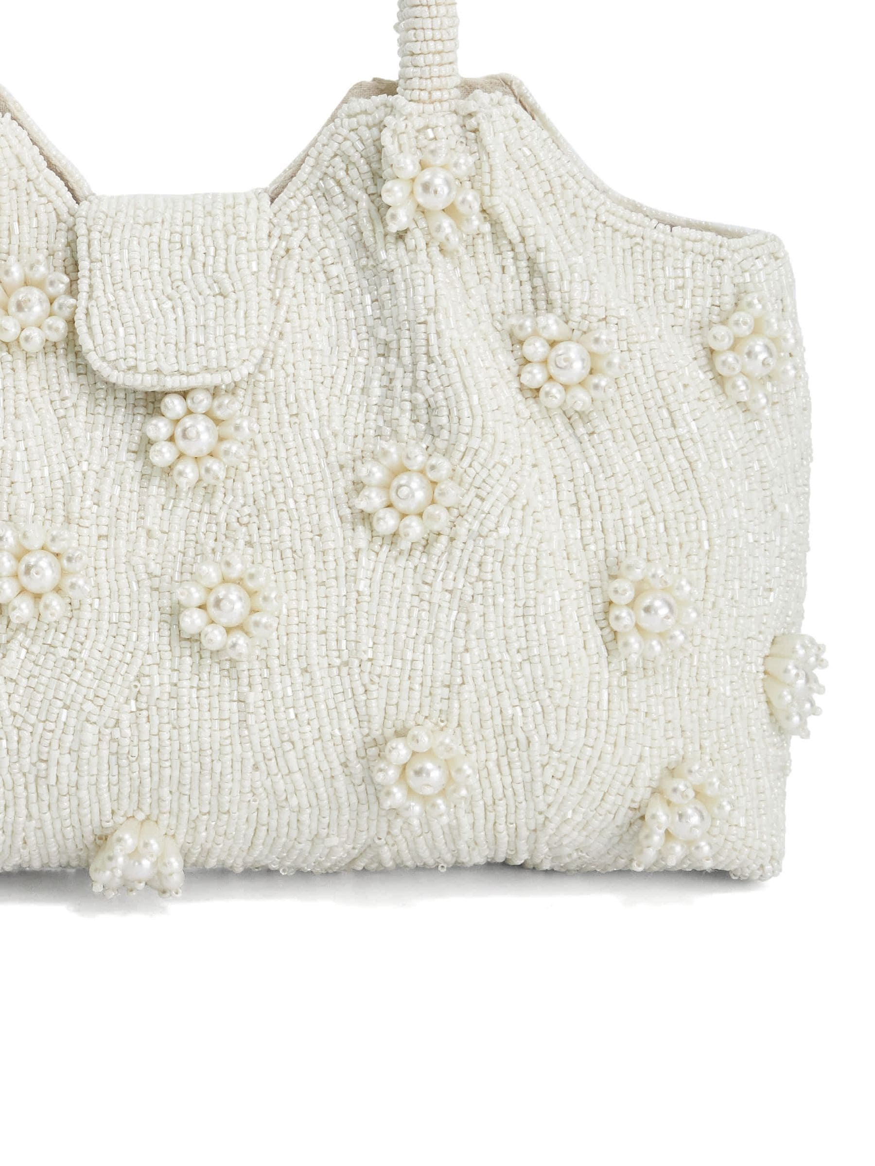Dune London white Dunmore grab bag with Hotstones embellishments, UK version