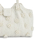 Dune London white Dunmore grab bag with Hotstones embellishments, UK version