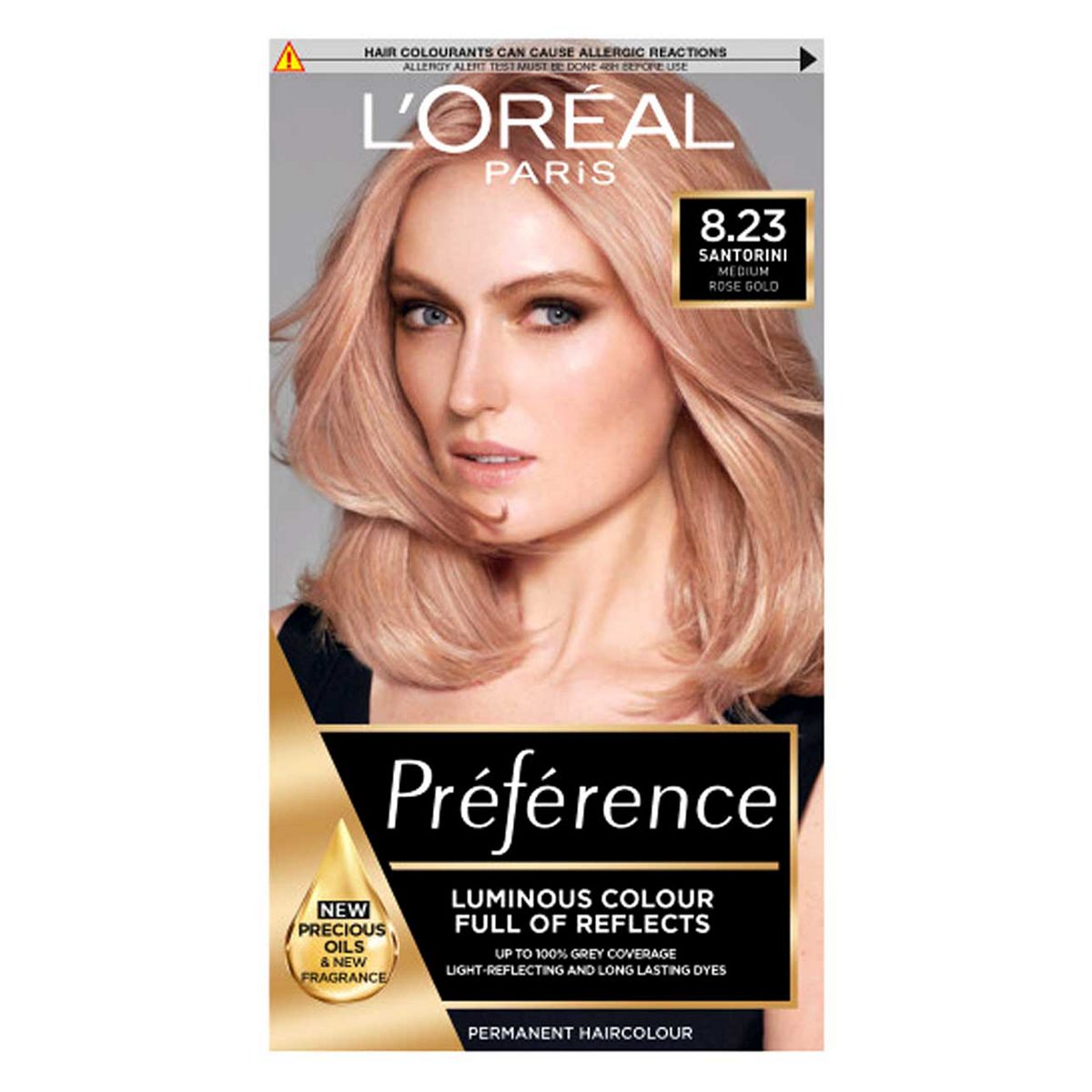 L’Oréal Paris Preference Permanent Hair Dye, Luminous Colour, Rose Light Gold 8.23 GOODS Boots   