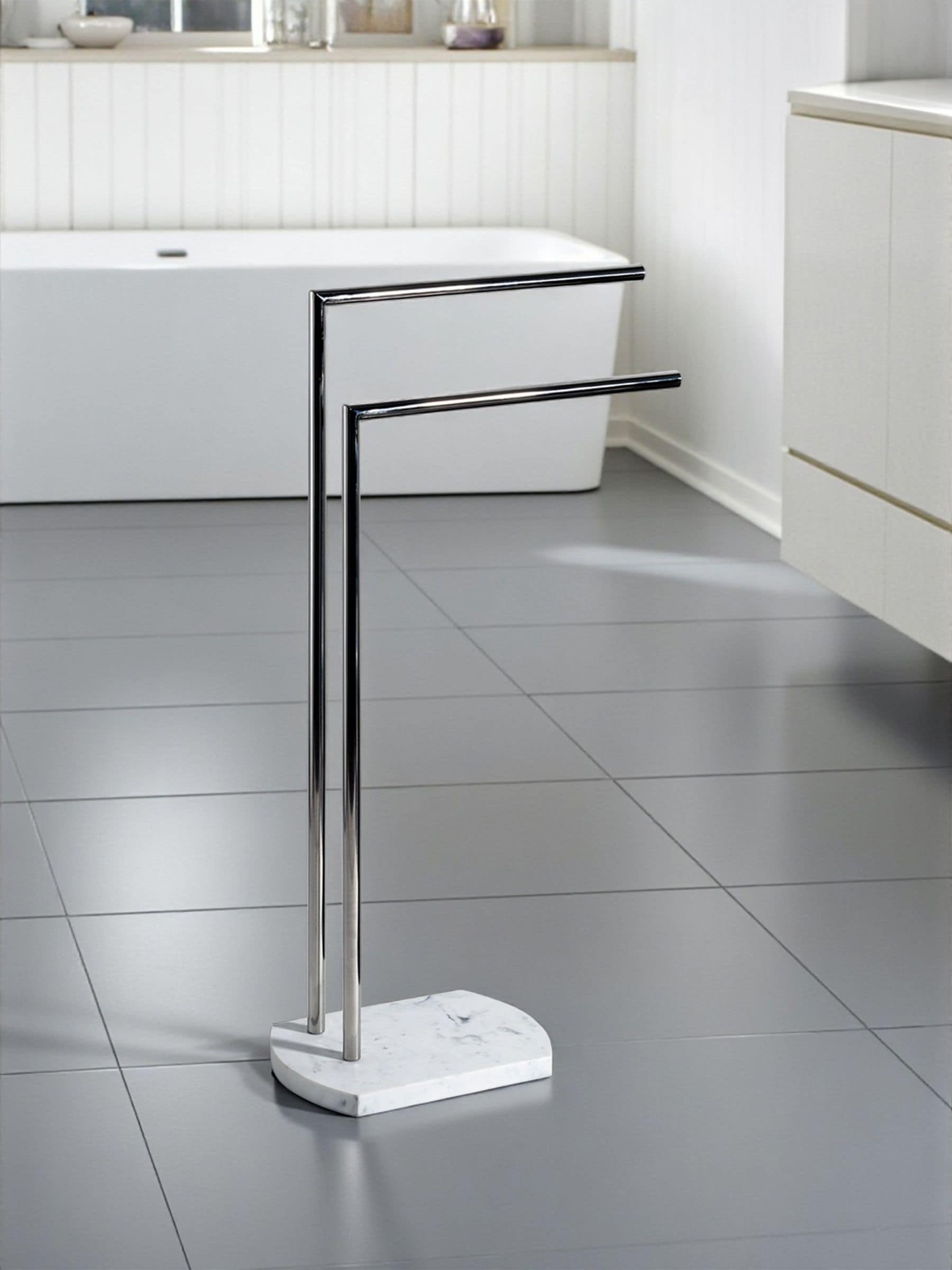 Showerdrape Grey Octavia Freestanding Bathroom Towel Stand 82cm