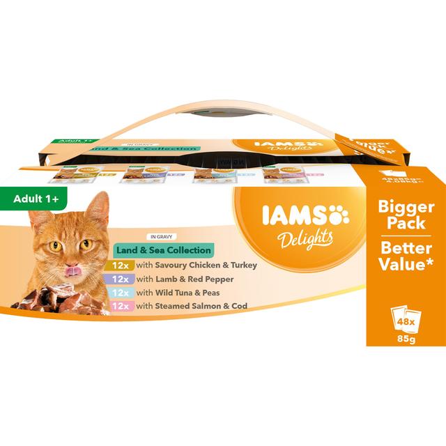 Iams Delights Adult Land & Sea Collection in Gravy Multipack   48 x 85g GOODS M&S   