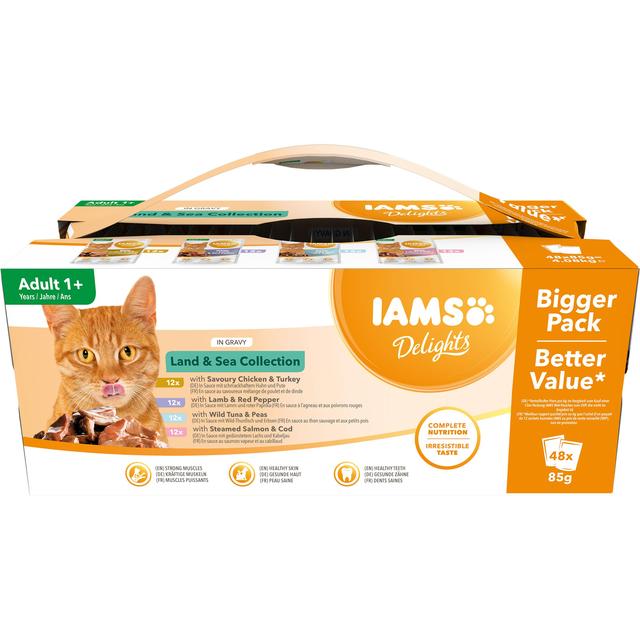 Iams Delights Adult Land & Sea Collection in Gravy Multipack   48 x 85g GOODS M&S   