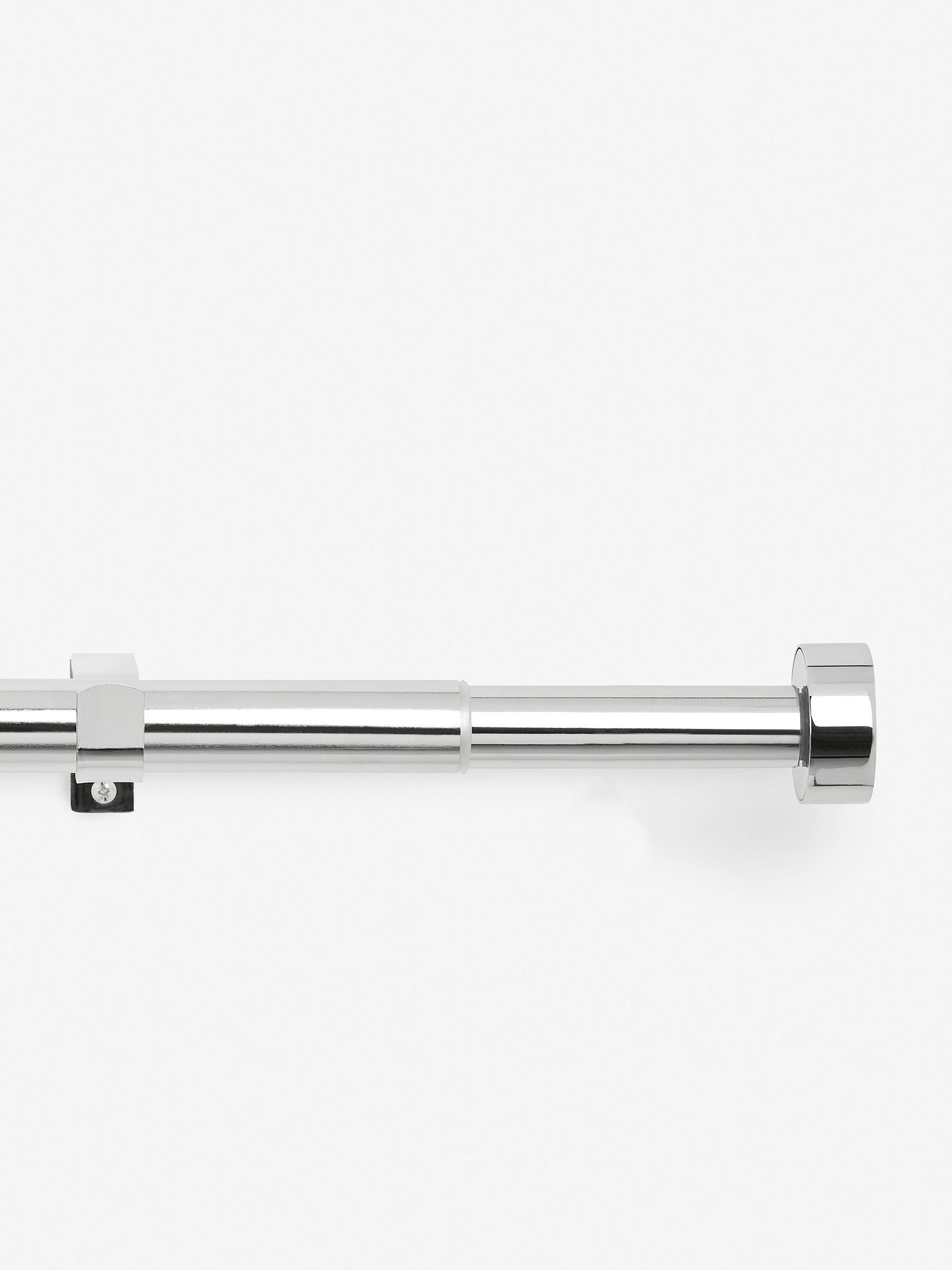 Chrome Stud Finial Extendable 28mm Curtain Pole Kit