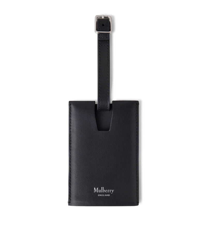 Mulberry calfskin logo luggage tag, imported from the UK