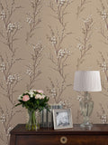 Laura Ashley Steel Pussy Willow A4 Wallpaper Sample