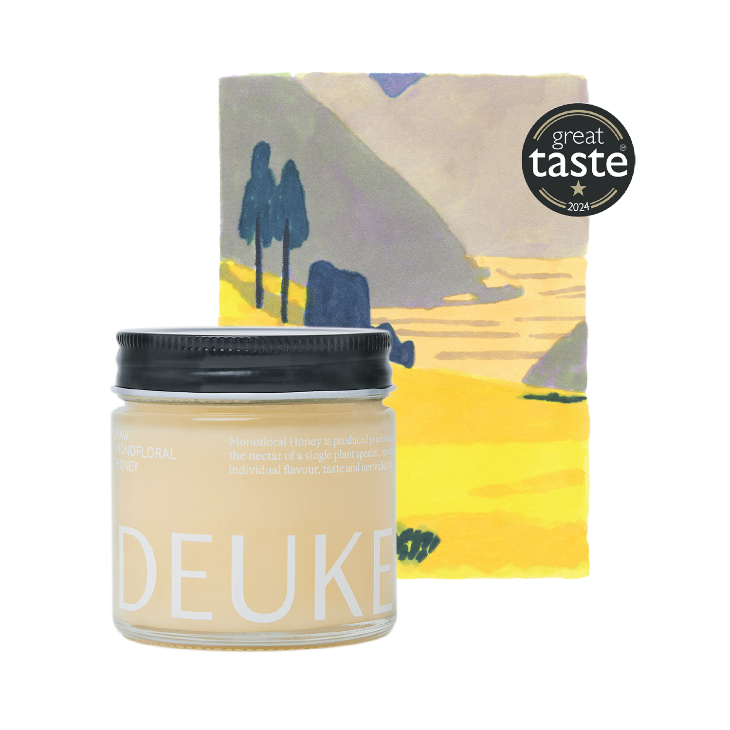 Deukes raw monofloral rapeseed honey 250g, UK version