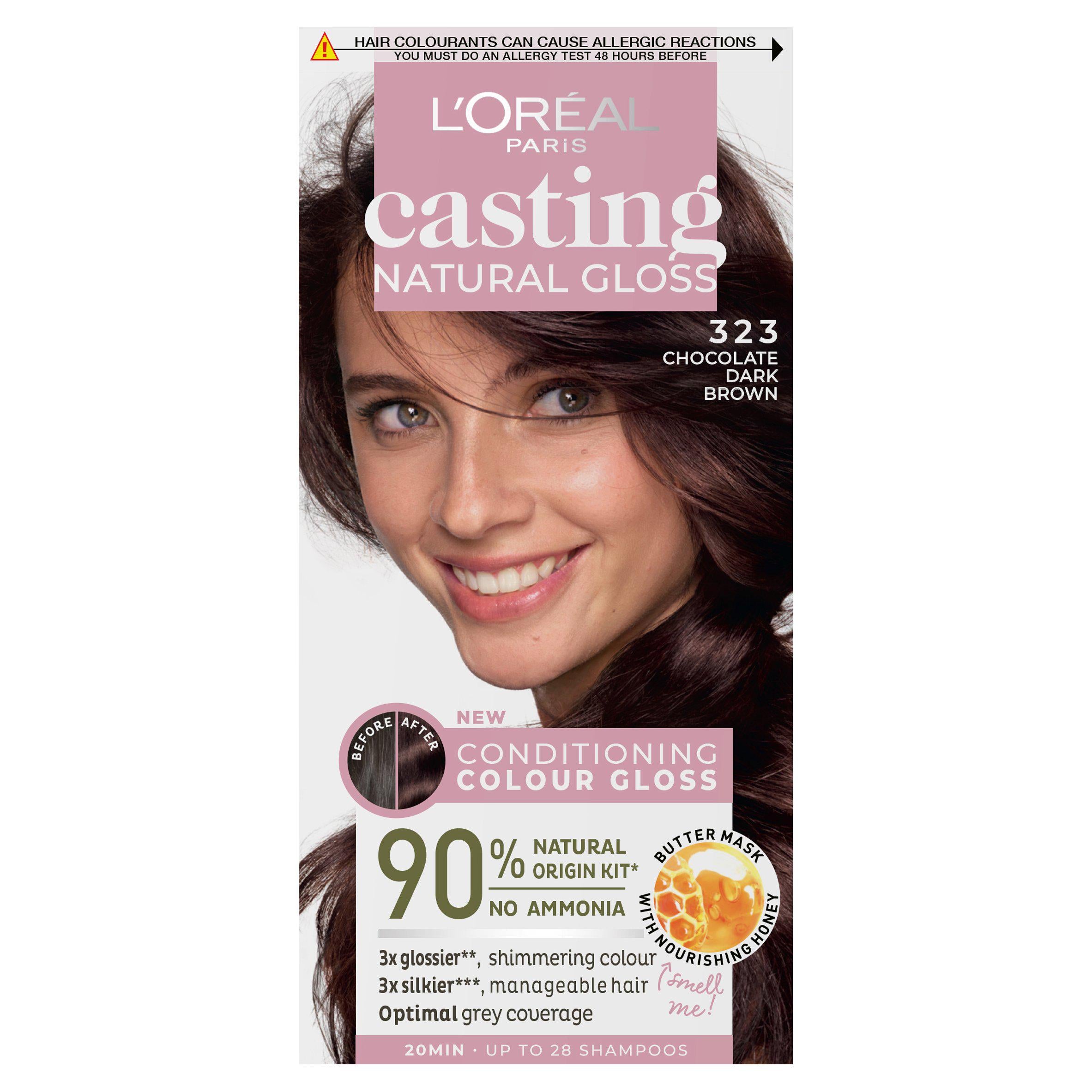 L'Oreal Paris Casting Natural Gloss Semi Permanent Hair Dye No Amonia Brown Chocolate 3.23 GOODS Sainsburys   