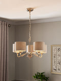 Next brushed nickel chandelier with oatmeal shades 5 light - British product