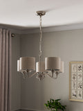 Next brushed nickel chandelier with oatmeal shades 5 light - British product