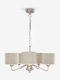 Next brushed nickel chandelier with oatmeal shades 5 light - British product