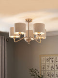 Next brushed nickel chandelier with oatmeal shades 5 light - British product