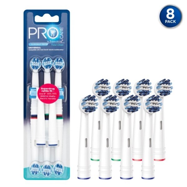 Superdrug ProCare Total Clean Toothbrush Heads x8 GOODS Superdrug   