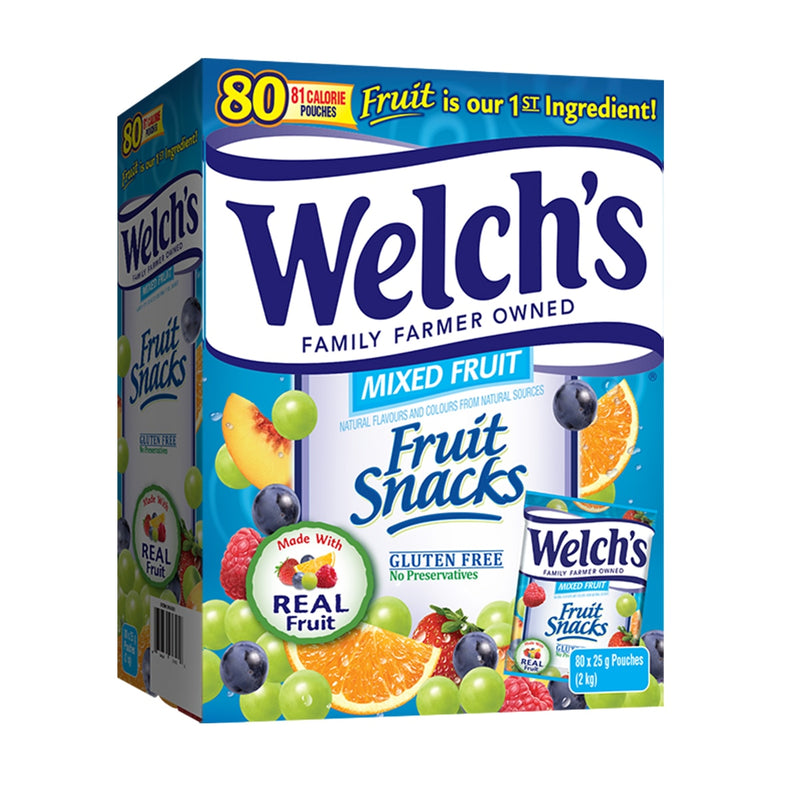 Welch's fruit snacks mixed fruit 80 pouches (British brand)