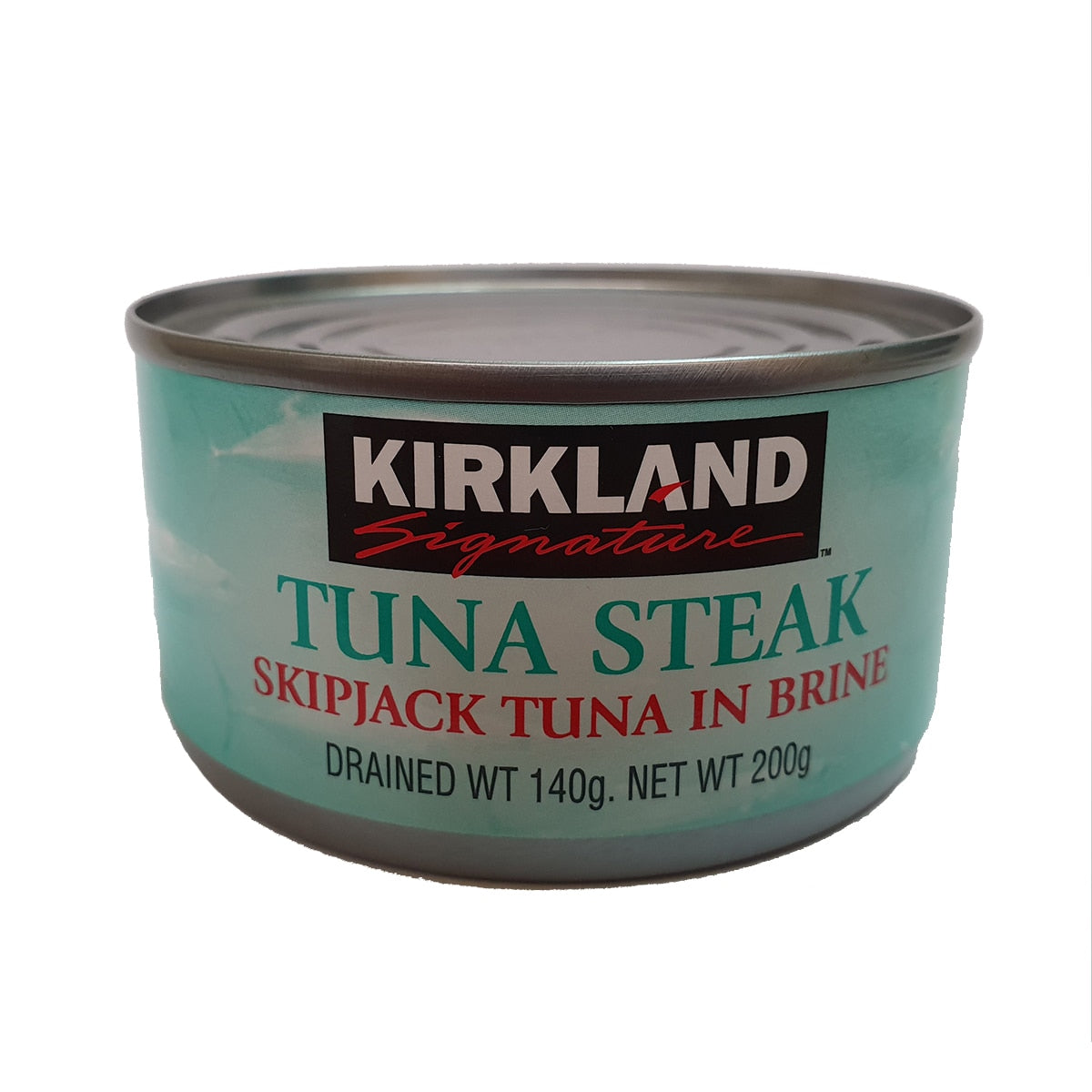 Kirkland Signature skipjack tuna steak in brine, pack of 12 cans, 200g each, UK version