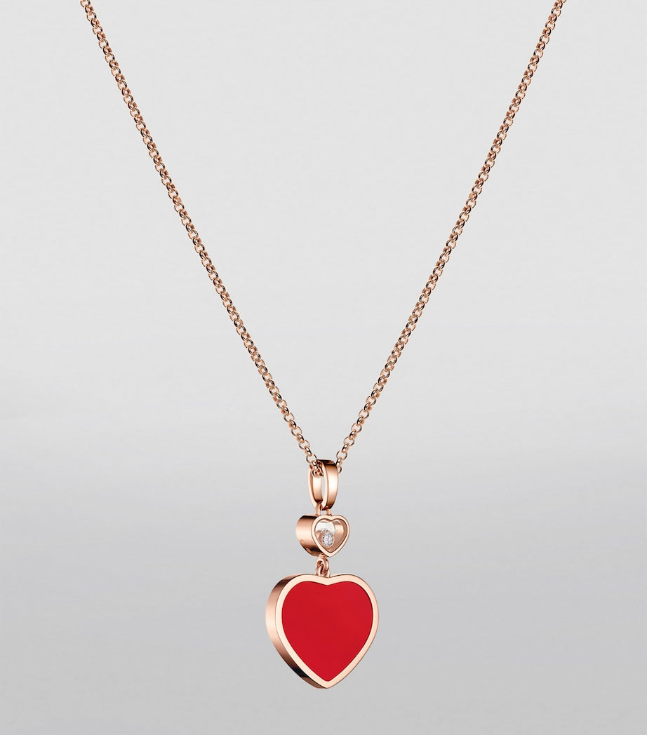 Chopard Happy Hearts pendant rose gold carnelian diamond, UK version