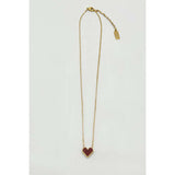 SVNX red heart pendant necklace gold-red stainless steel acrylic, imported from the UK