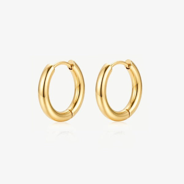 MUCHV gold hoop earrings 16mm, imported from the UK