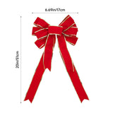 Livingandhome 2-Pack Christmas Bows red with tie straps (British brand)