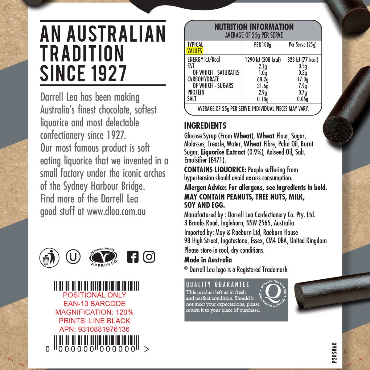 Darrell Lea Liquorice Original 1kg