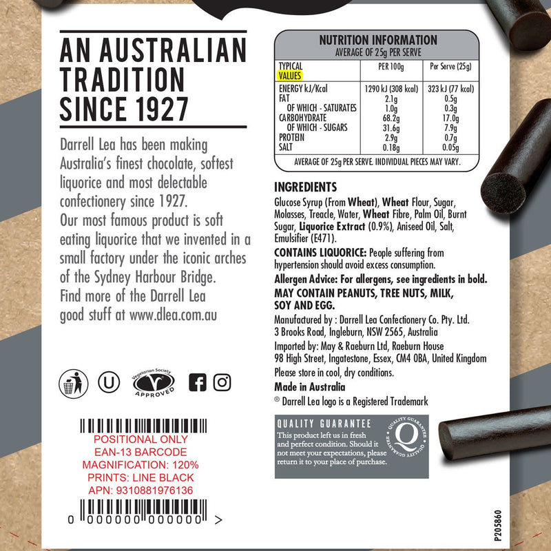 Darrell Lea Liquorice Original 1kg
