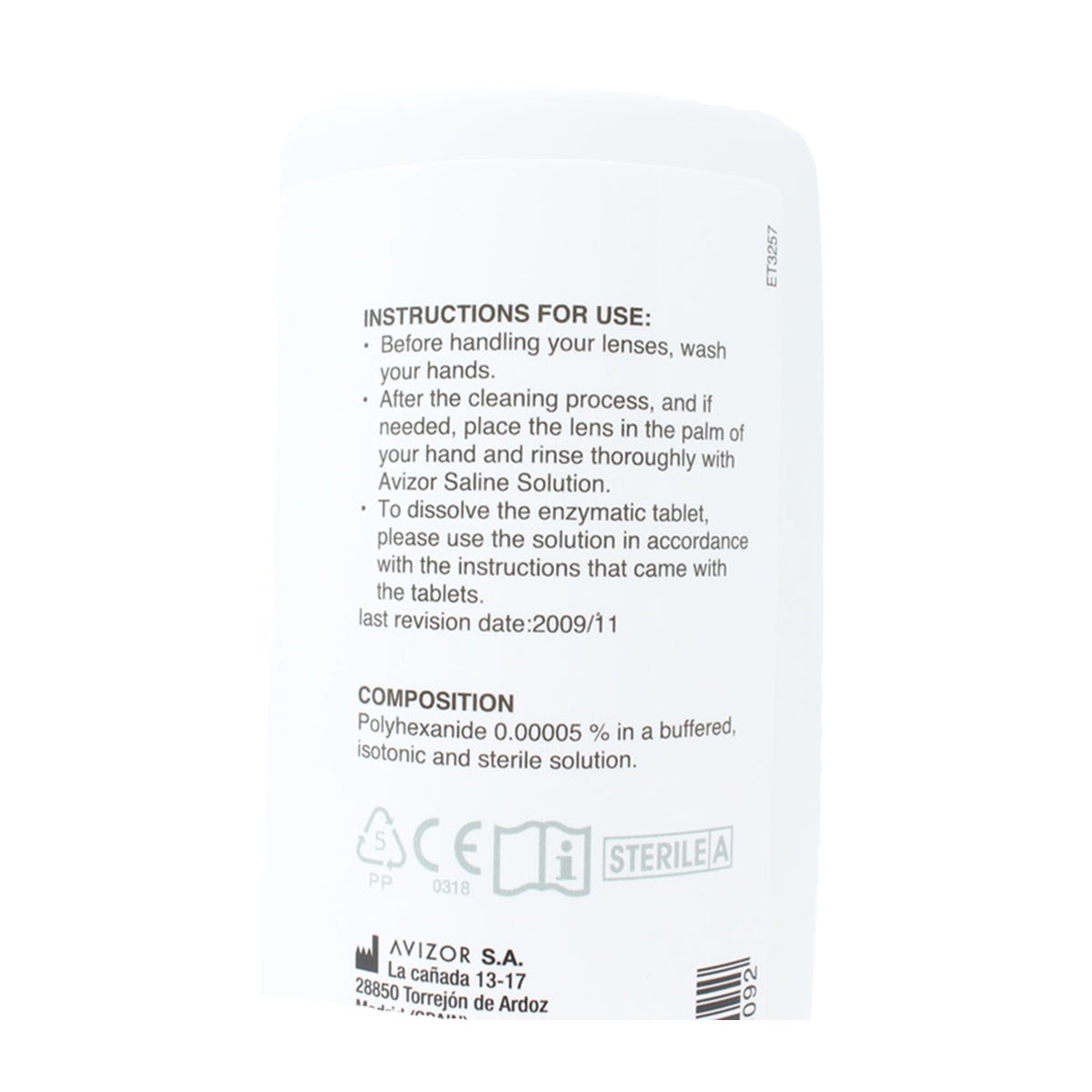 Avizor Saline Solution for contact lenses 500ml - British product